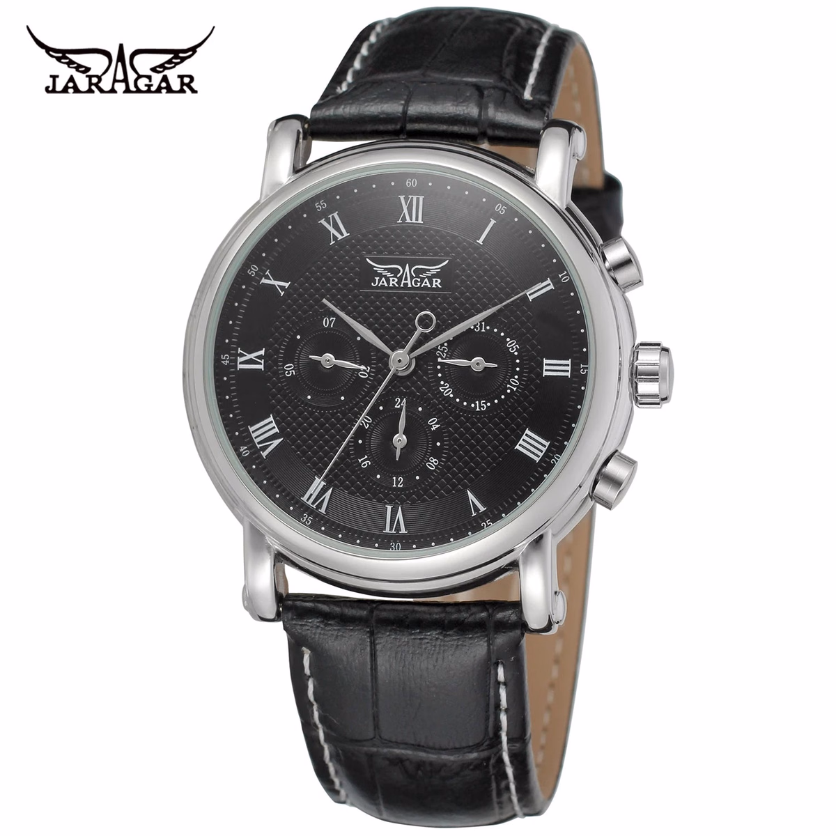 JARAGAR Men's Automatic Leather Watch — image 10