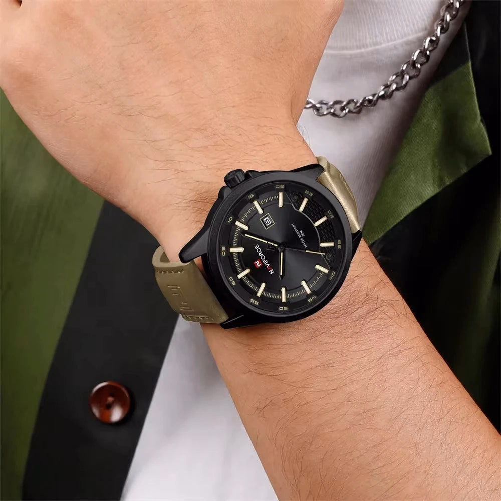 NAVIFORCE Men's Luxury Sport Leather Watch — image 2