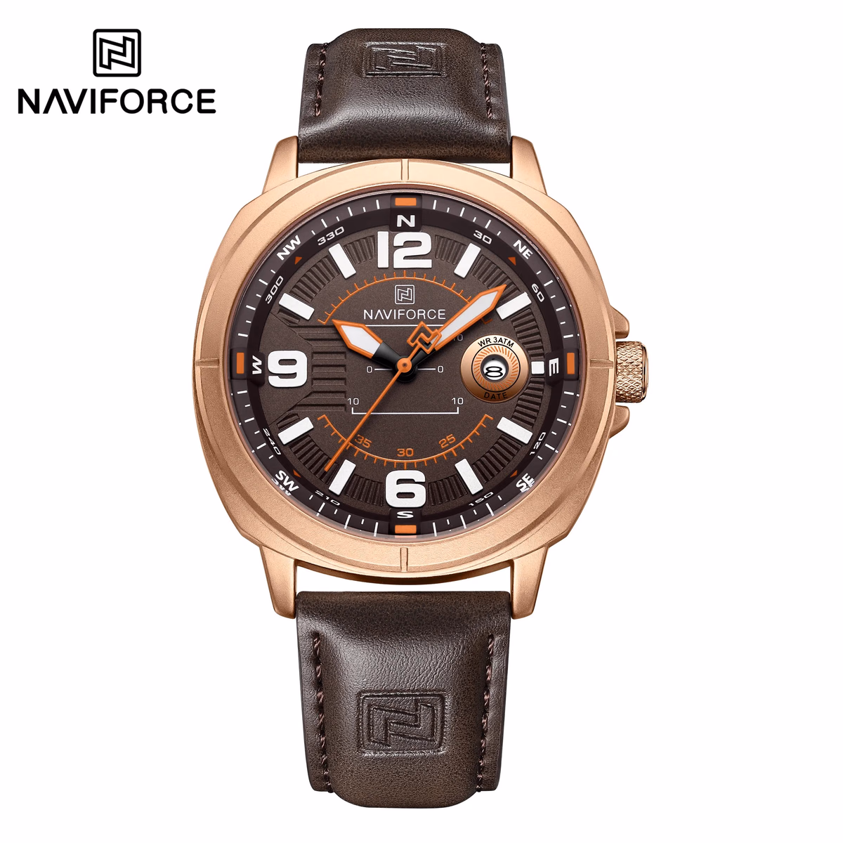 NAVIFORCE Men's Quartz Watch with Leather Band — image 7