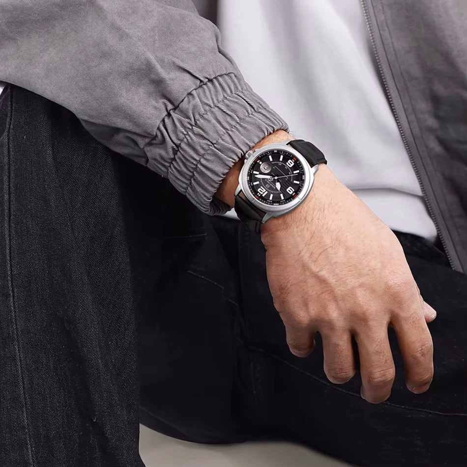 NAVIFORCE Men's Quartz Watch with Leather Band — image 2