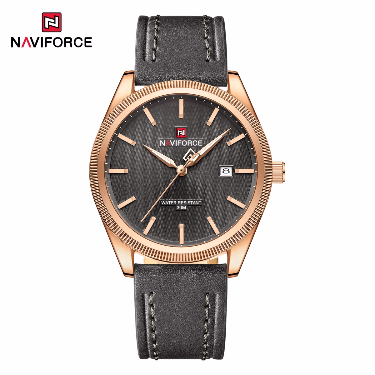 NAVIFORCE Men's Quartz Watch with Leather Strap — image 8