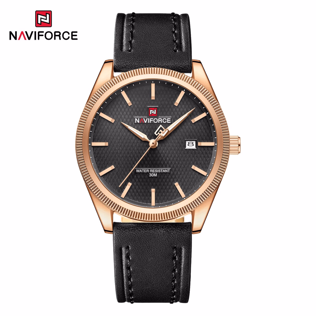 NAVIFORCE Men's Quartz Watch with Leather Strap — image 6