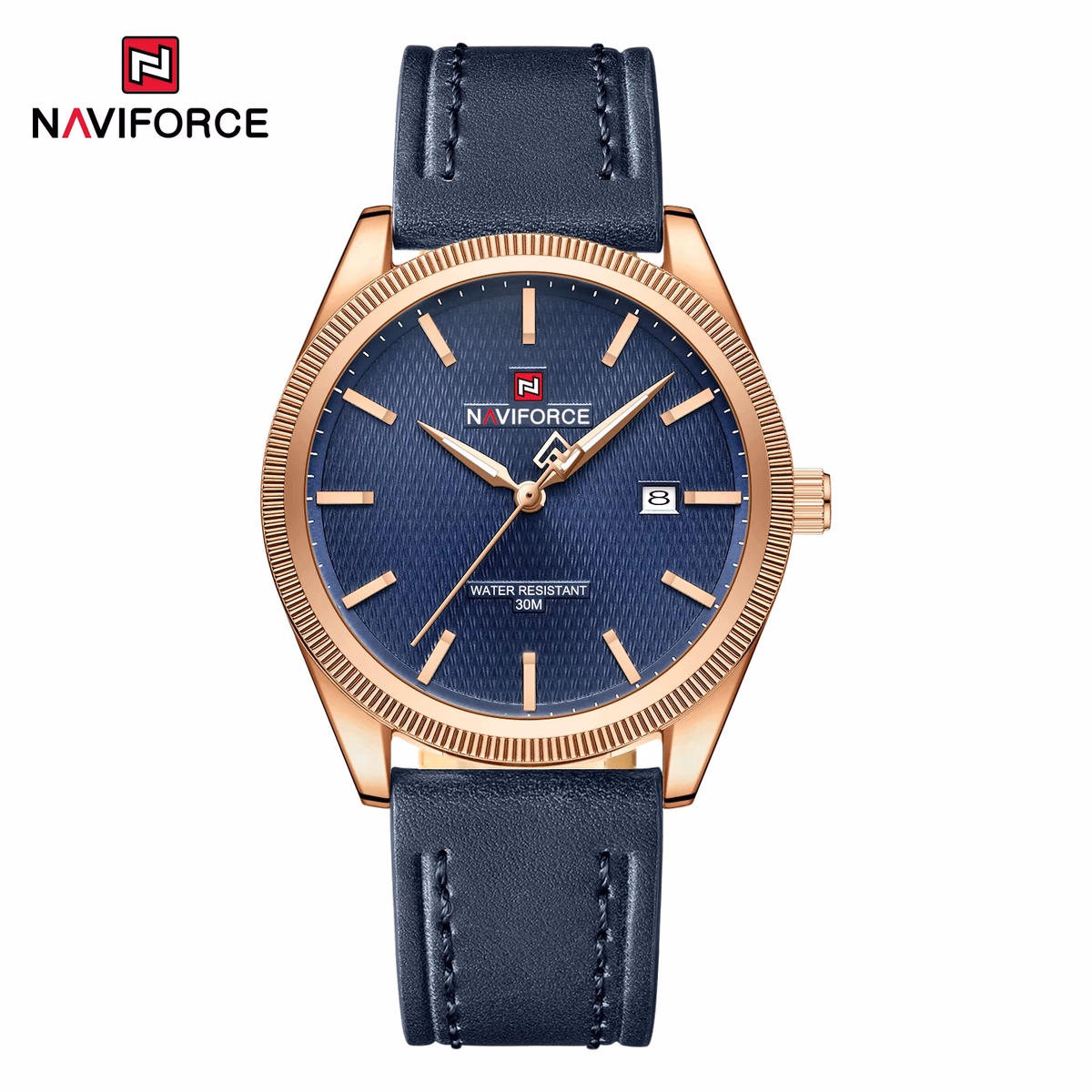 NAVIFORCE Men's Quartz Watch with Leather Strap — image 7