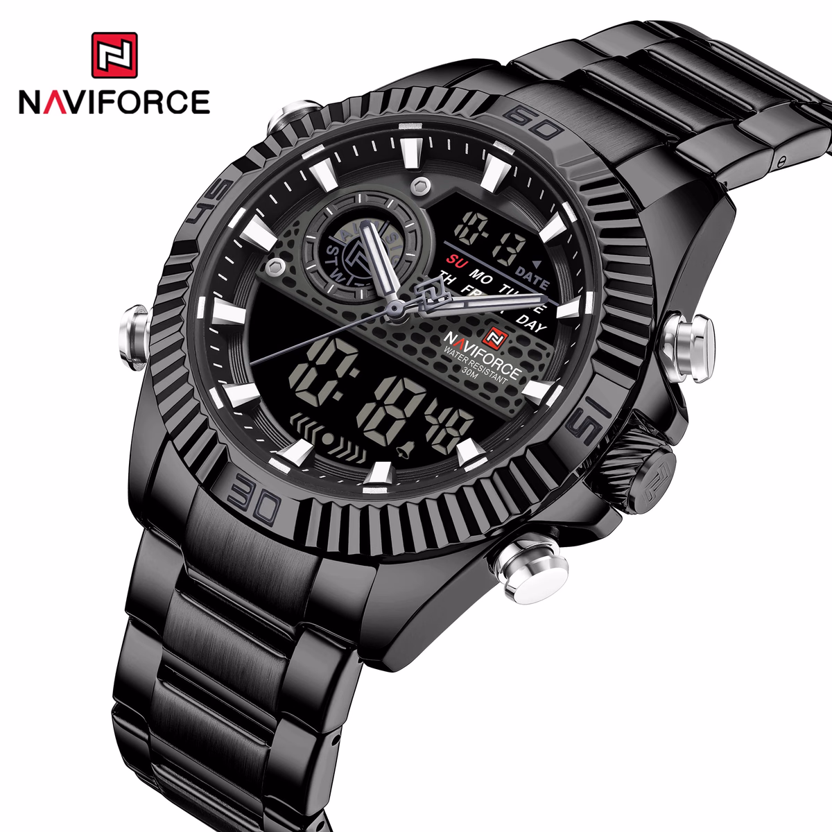 NAVIFORCE Men's Dual Display Stainless Steel Watch — image 8