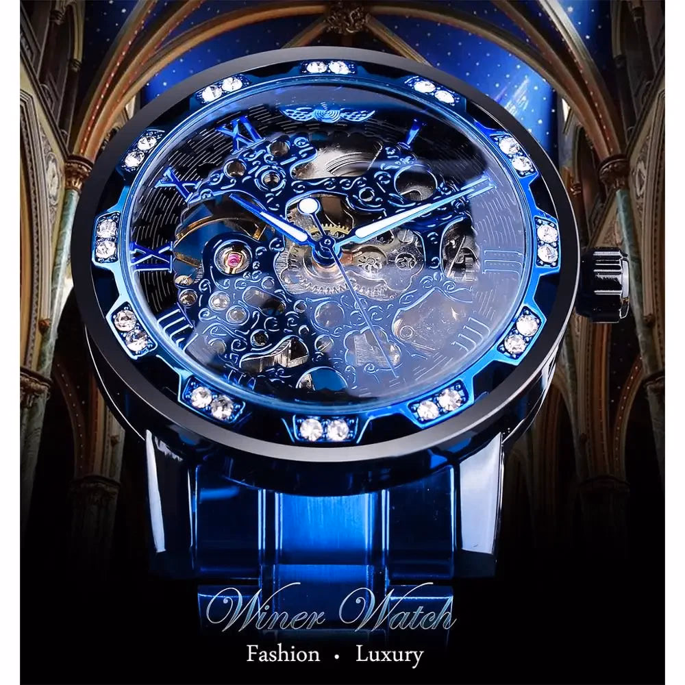 Luxury Blue Stainless Steel Mechanical Watch — image 2