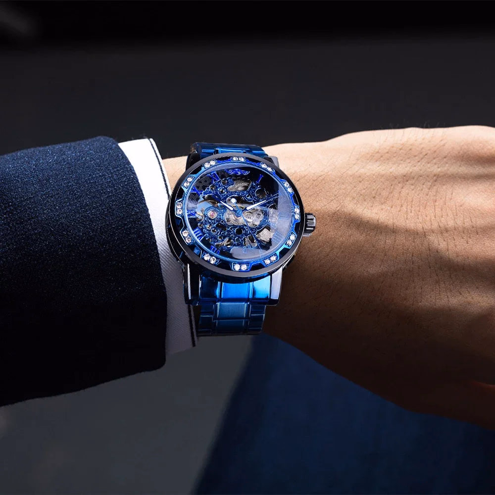 Luxury Blue Stainless Steel Mechanical Watch — image 3