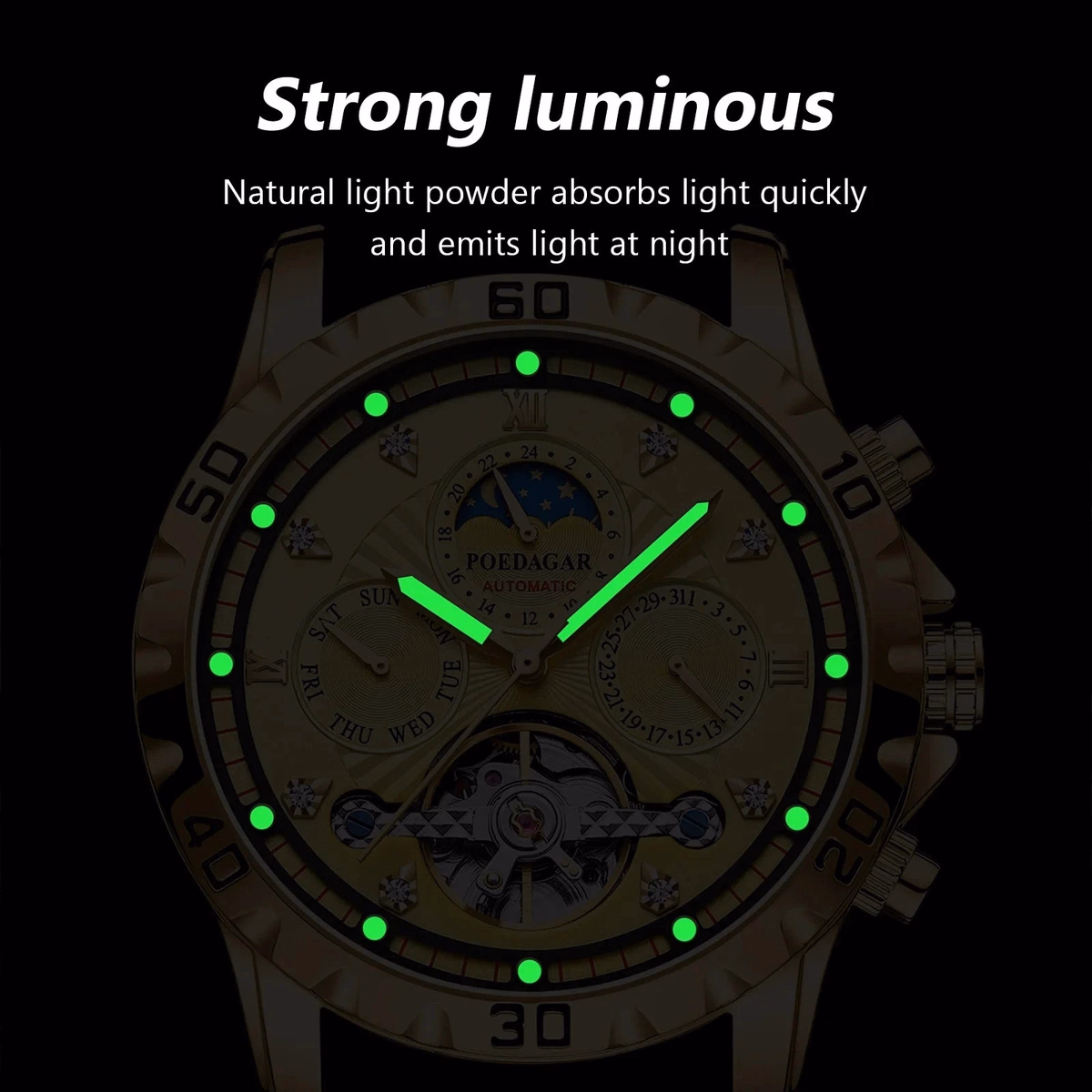 POEDAGAR Luxury Tourbillon Men's Watch — image 3