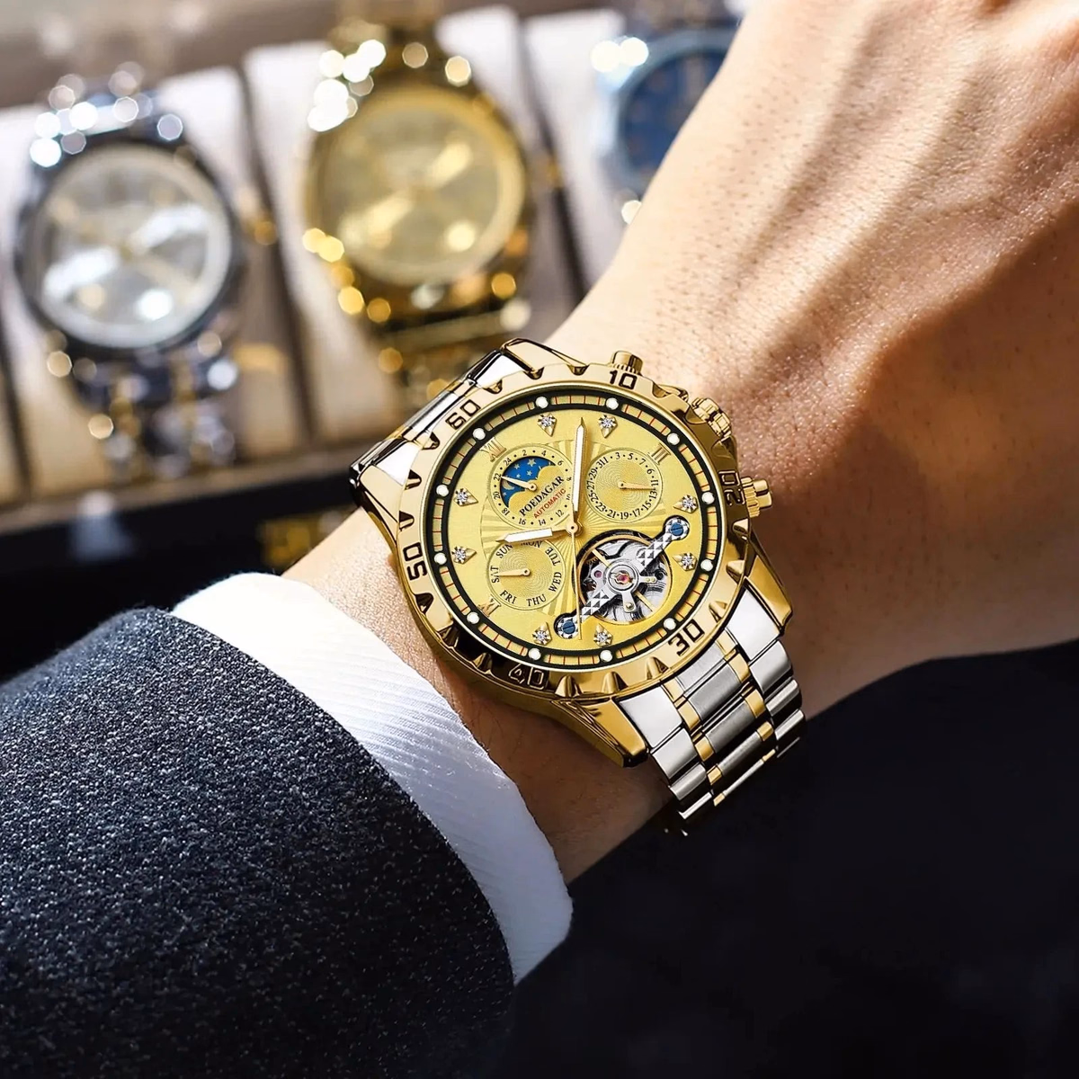 POEDAGAR Luxury Tourbillon Men's Watch — image 6
