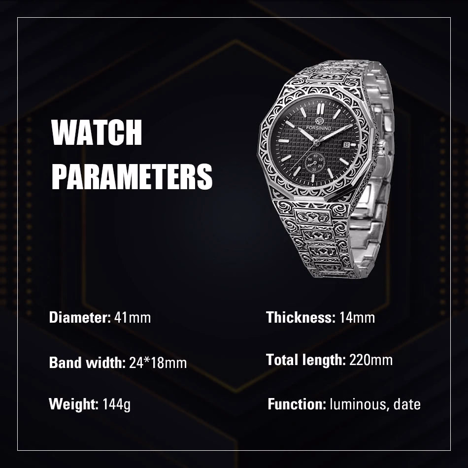 WINNER Men's Automatic Sport Watch - Stainless Steel — image 5
