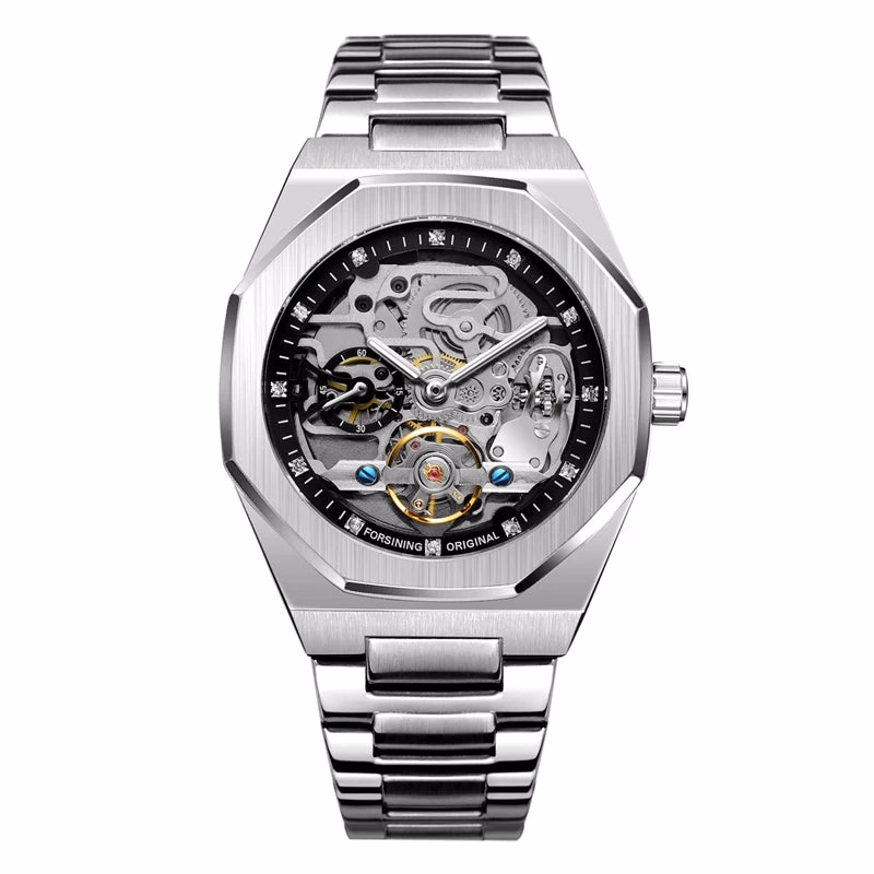 Luxury Silver 3D Hollow Automatic Watch for Men — image 9