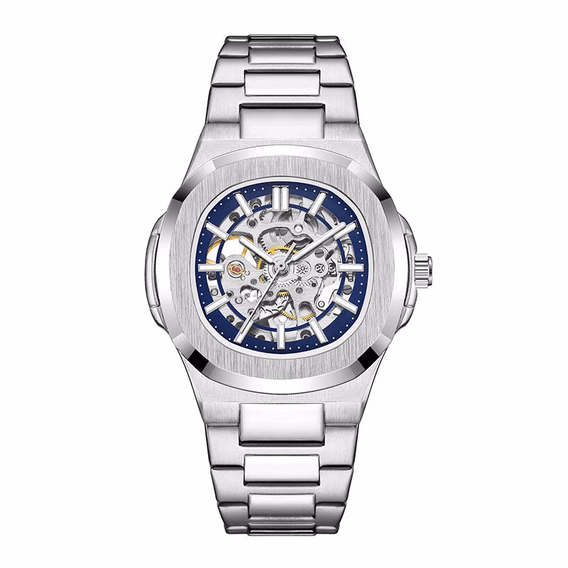 Luxury Mechanical Watch: Black & Gold Stainless Steel — image 12