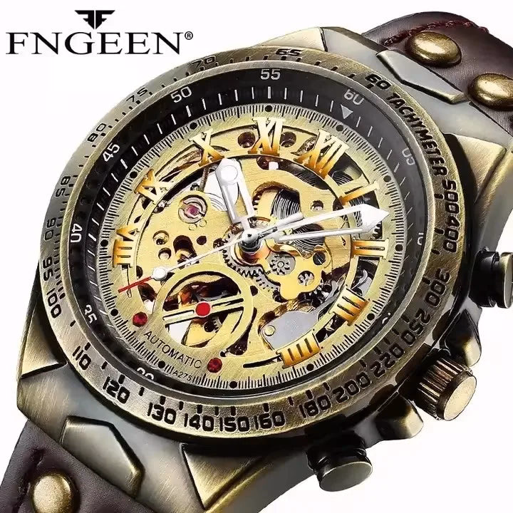 Waterproof Retro Skeleton Automatic Men's Watch — image 3