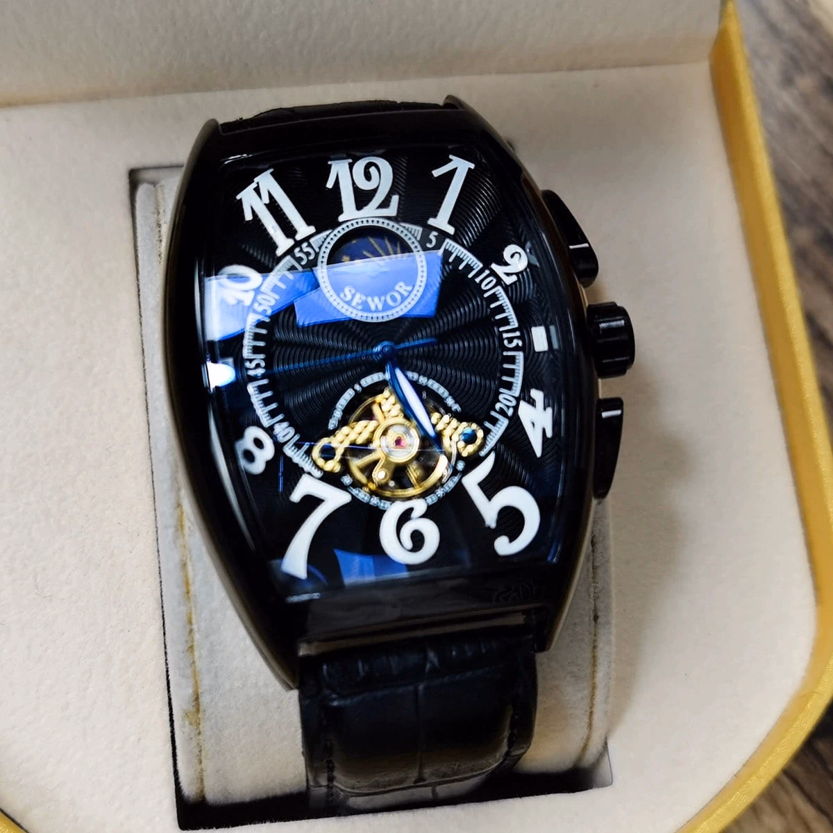 Luxury Automatic Moon Phase Skeleton Watch — image 2