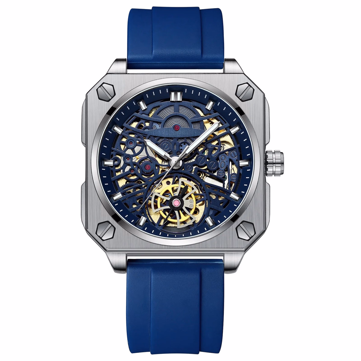 Luxury Luminous Square Tourbillon Skeleton Watch — image 5