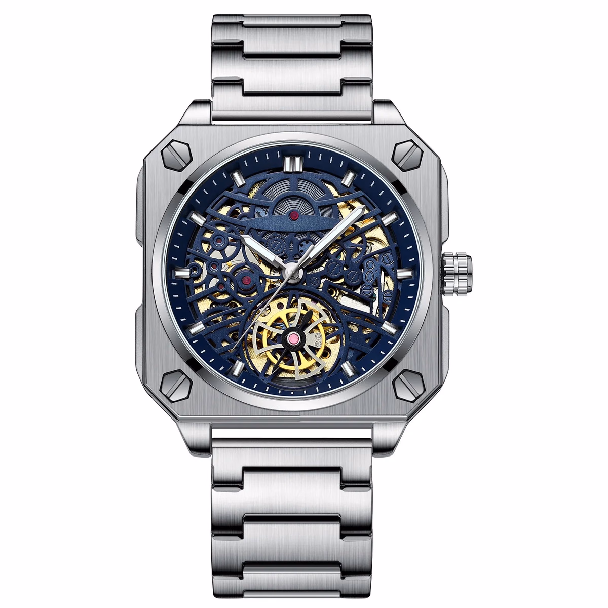 Luxury Luminous Square Tourbillon Skeleton Watch — image 10