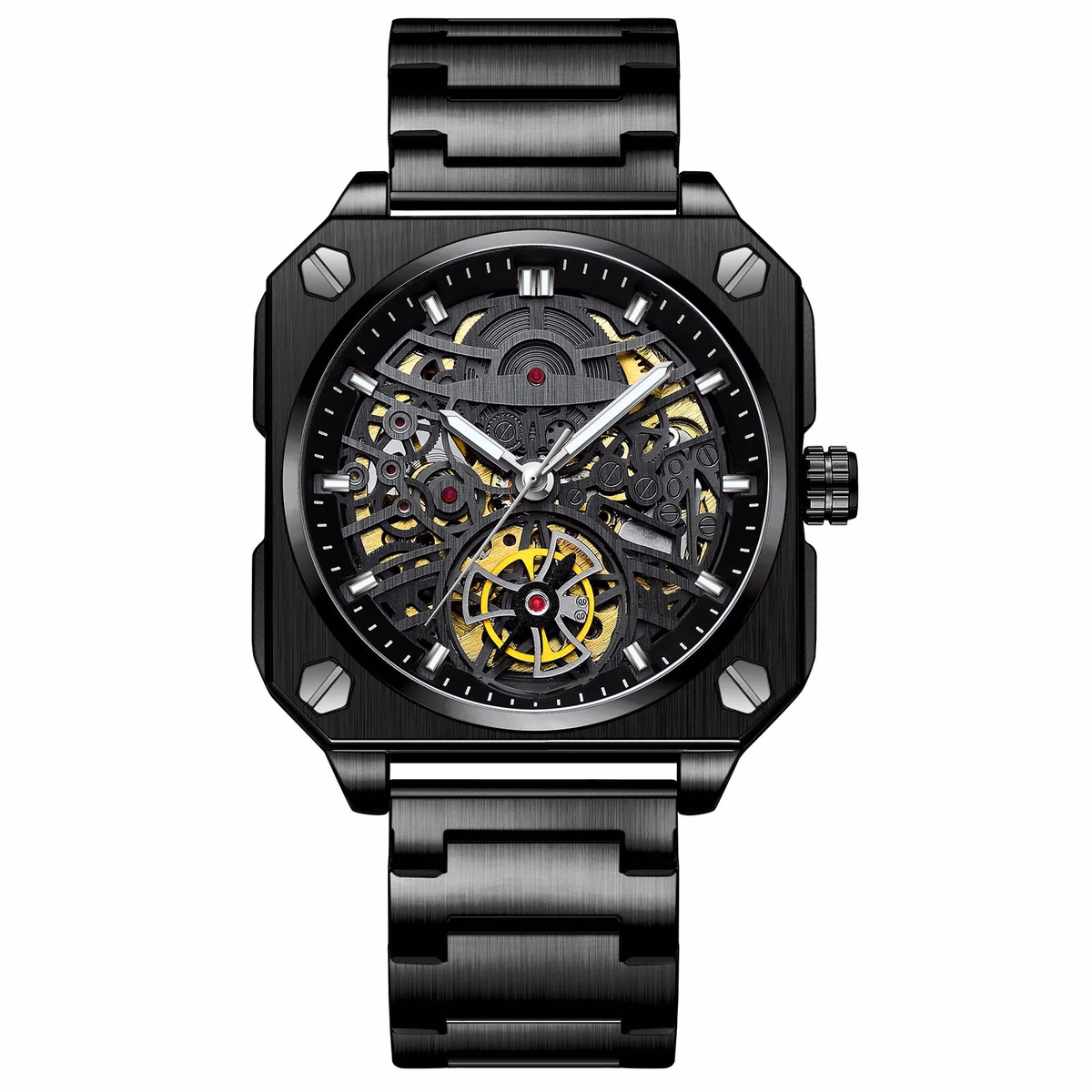 Luxury Luminous Square Tourbillon Skeleton Watch — image 8