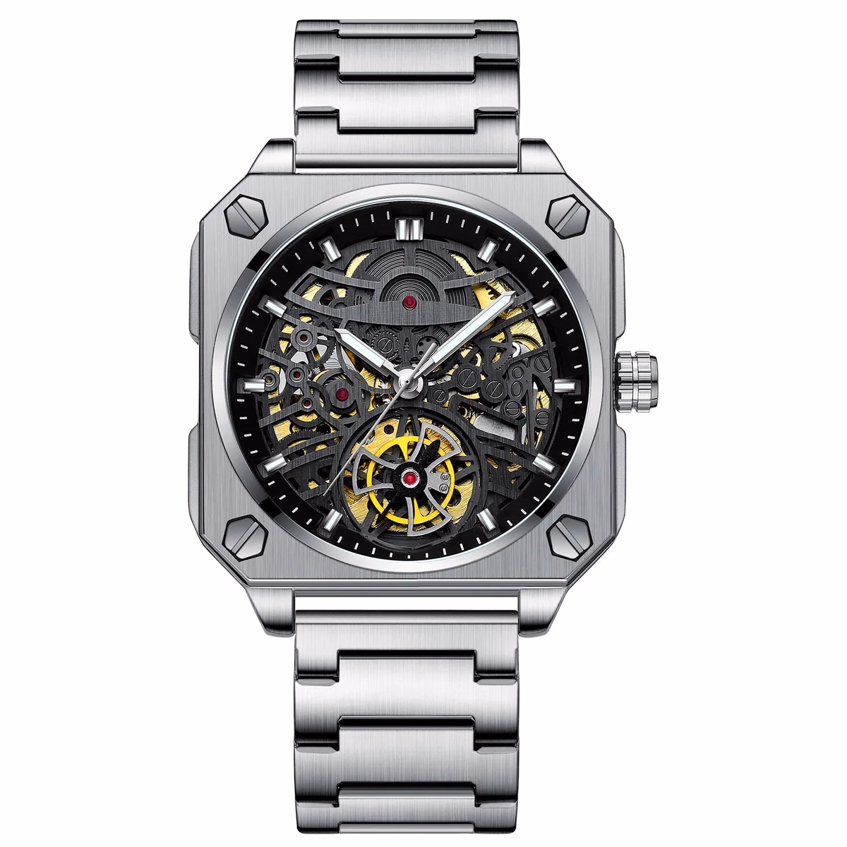 Luxury Luminous Square Tourbillon Skeleton Watch — image 9