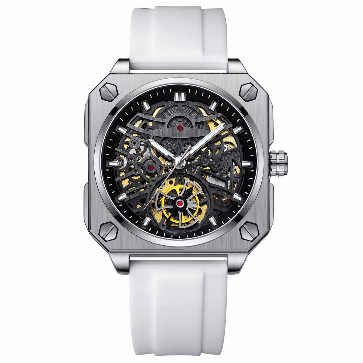 Luxury Luminous Square Tourbillon Skeleton Watch — image 4