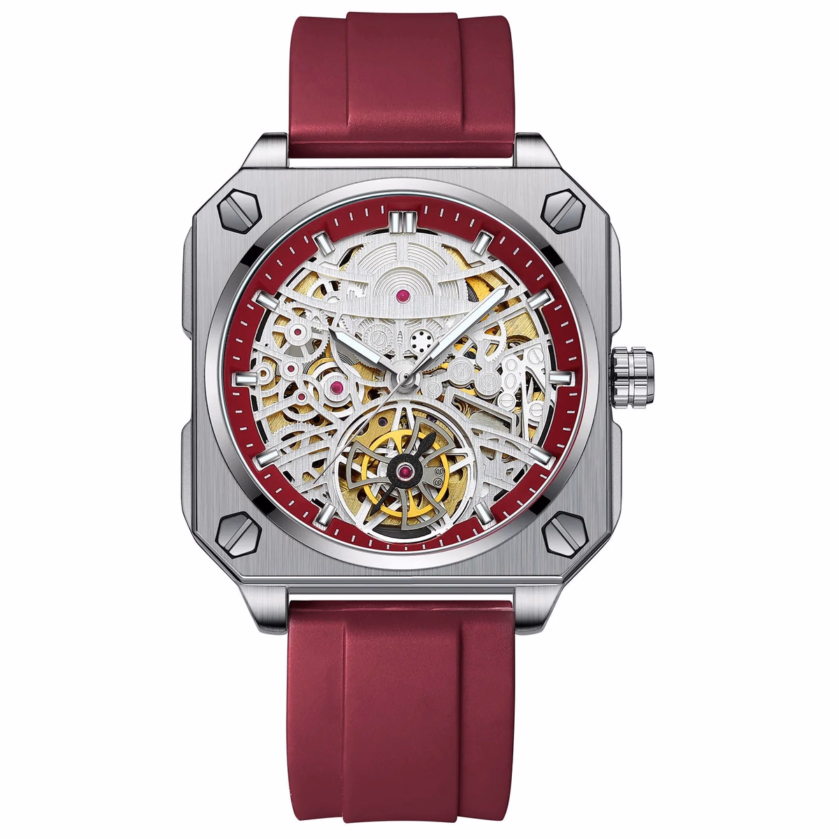 Luxury Luminous Square Tourbillon Skeleton Watch — image 6