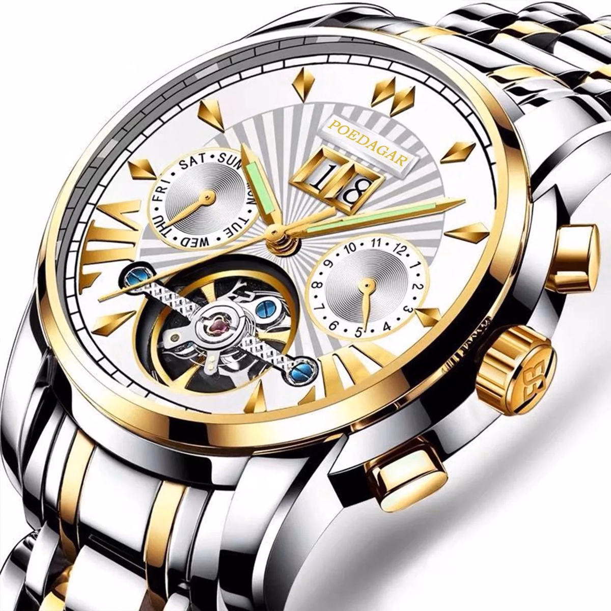 Poedagar Luxury Waterproof Mechanical Watch — image 9