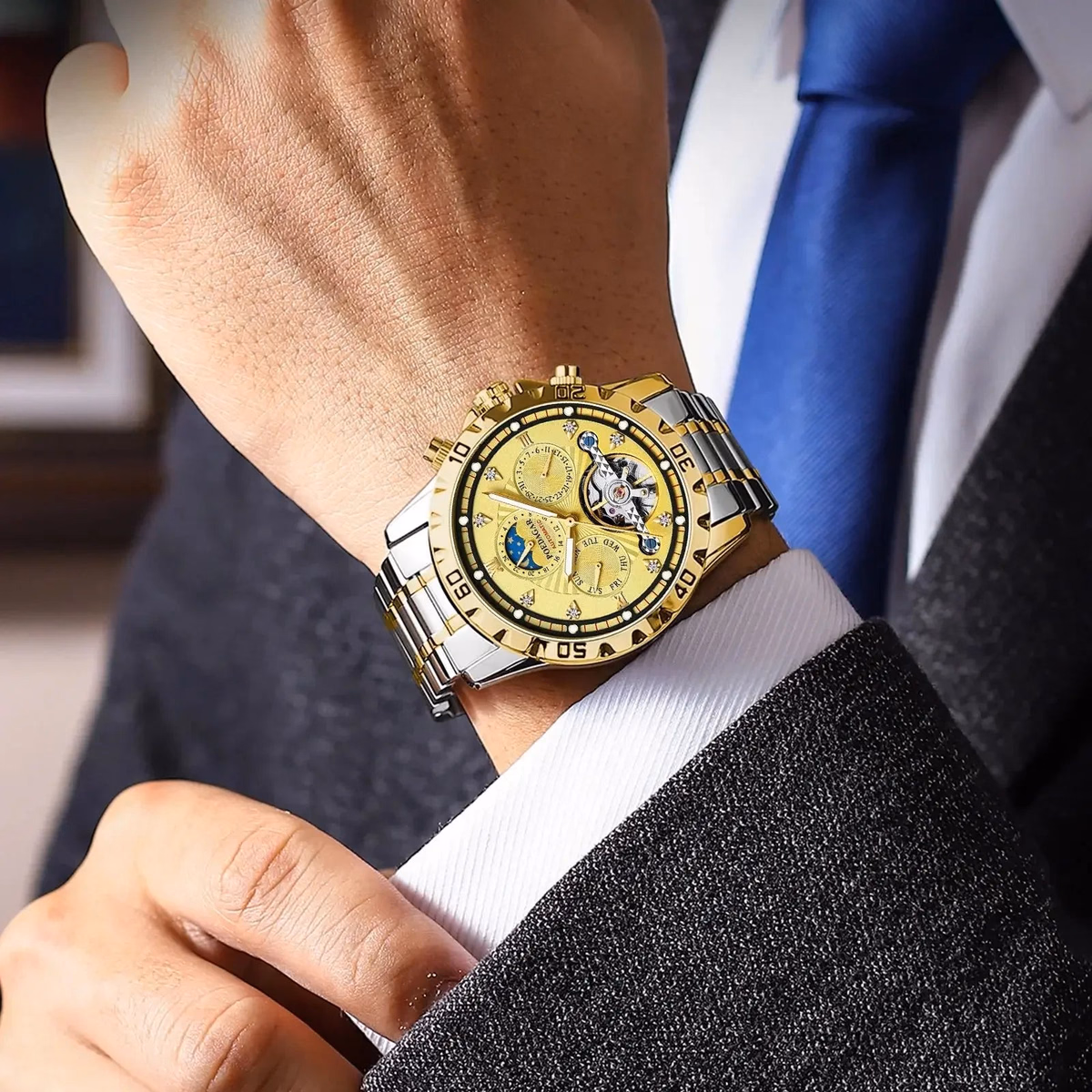Luxury Gold Automatic Men's Watch - Waterproof & Luminous — image 4