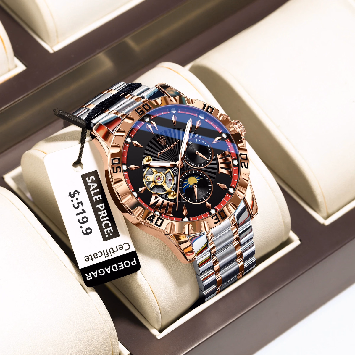 Poedagar 1415 Stainless Steel Men's Automatic Watch — image 9