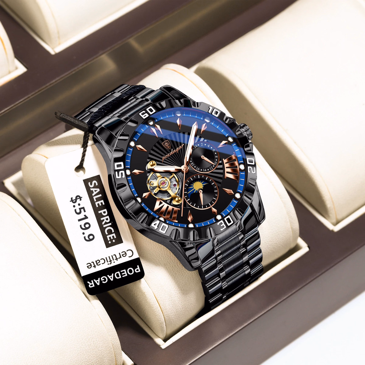 Poedagar 1415 Stainless Steel Men's Automatic Watch — image 8