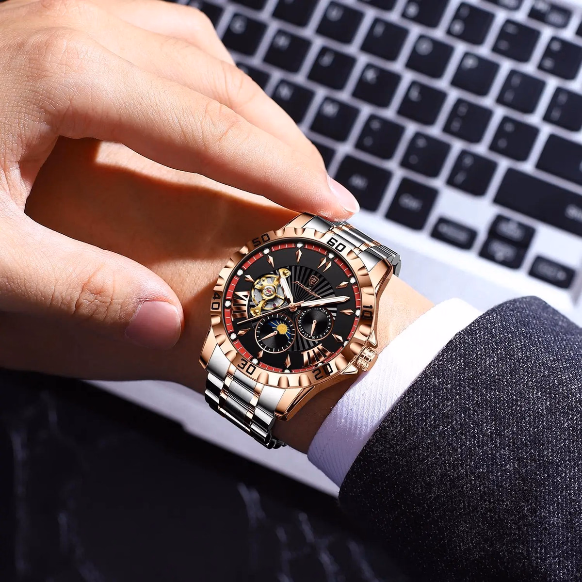 Poedagar 1415 Stainless Steel Men's Automatic Watch — image 6