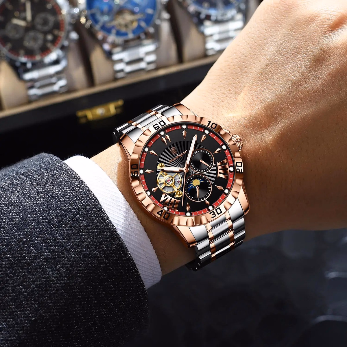 Poedagar 1415 Stainless Steel Men's Automatic Watch — image 5