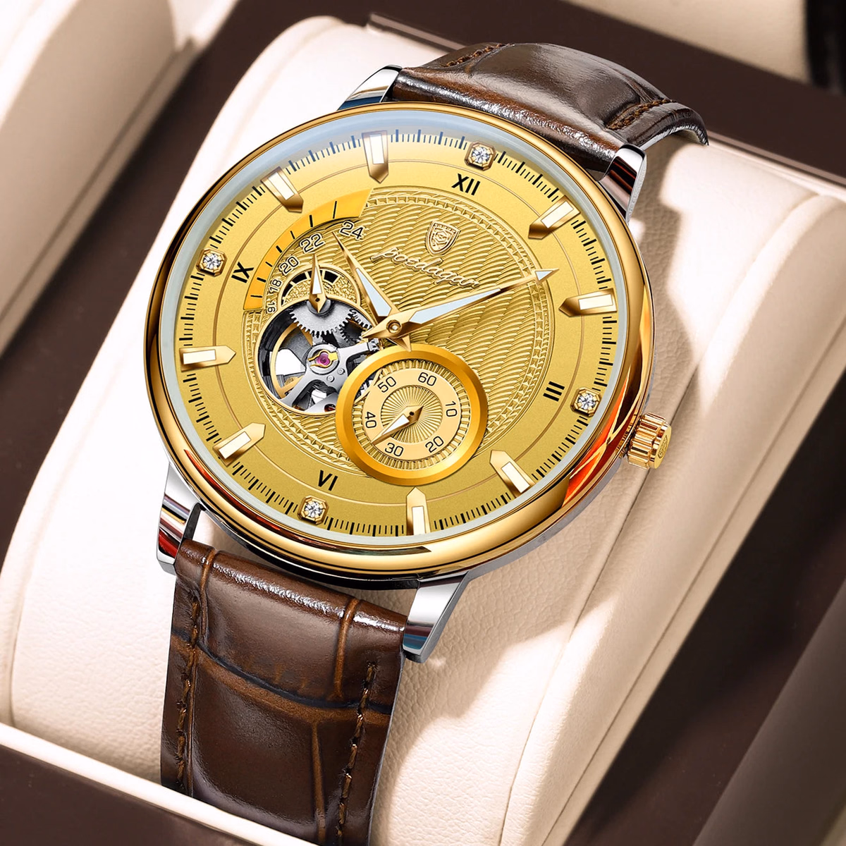 Poedagar Luxury Men's Waterproof Tourbillon Watch — image 12