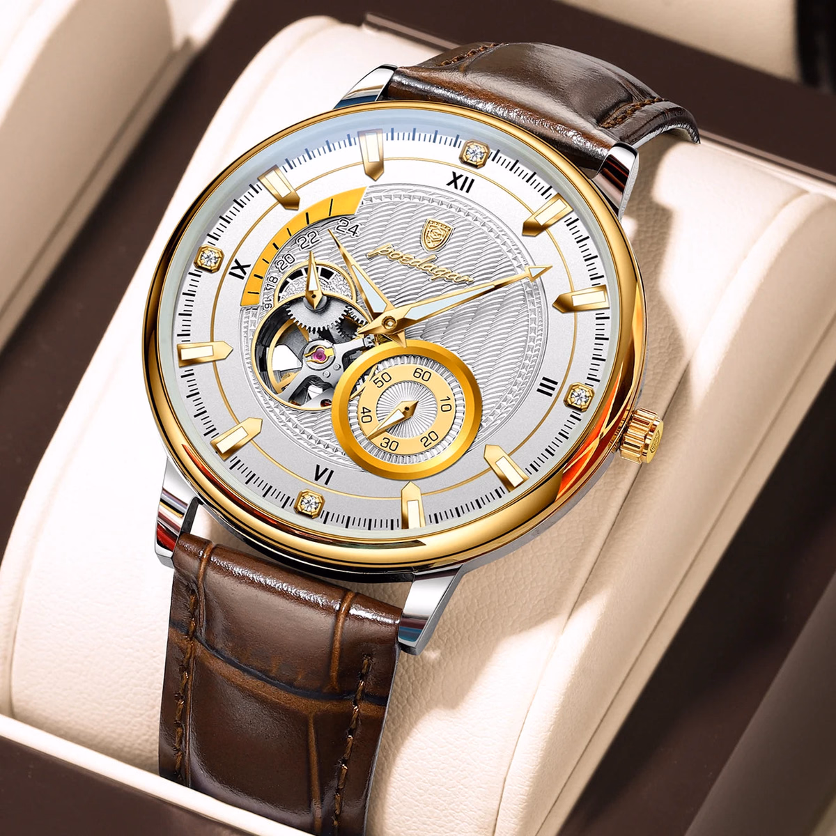 Poedagar Luxury Men's Waterproof Tourbillon Watch — image 7