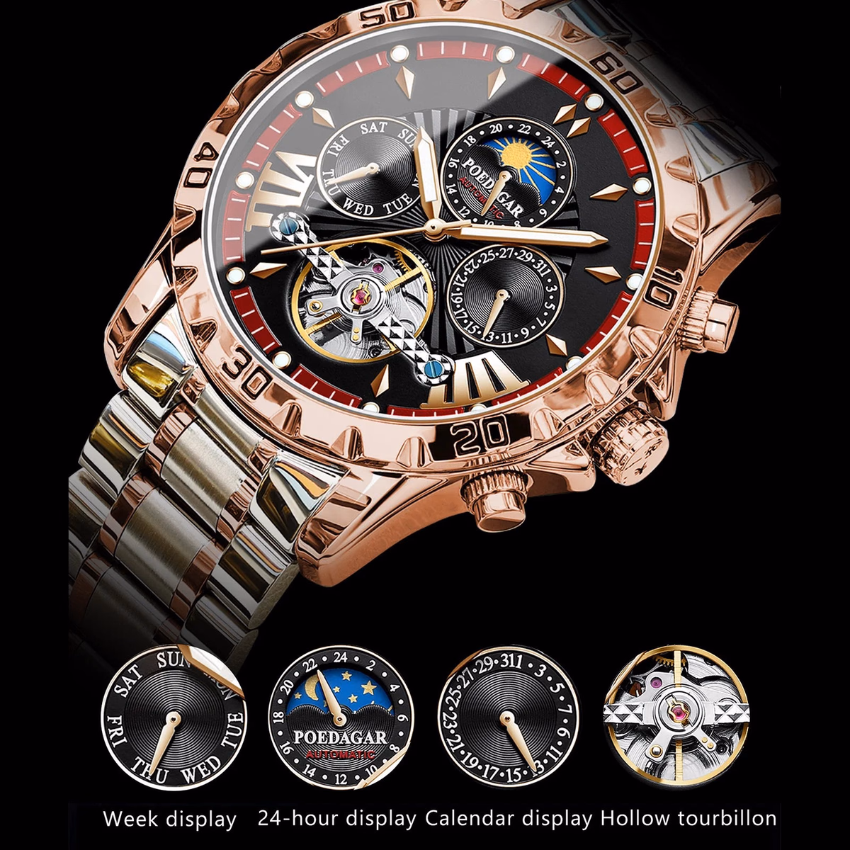 Poedagar Men's Tourbillon Luxury Watch — image 4