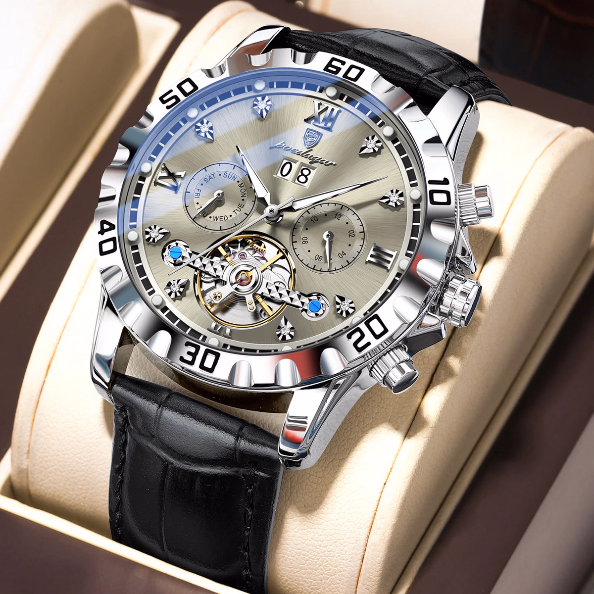 Poedagar Luxury Automatic Tourbillon Watch