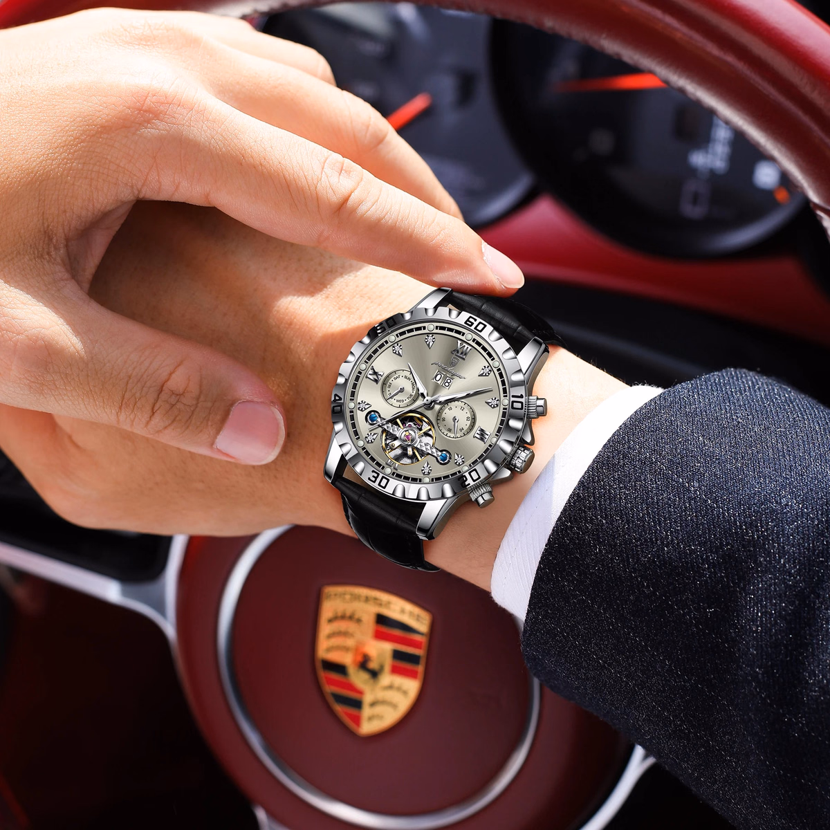 Poedagar Luxury Automatic Tourbillon Watch — image 6