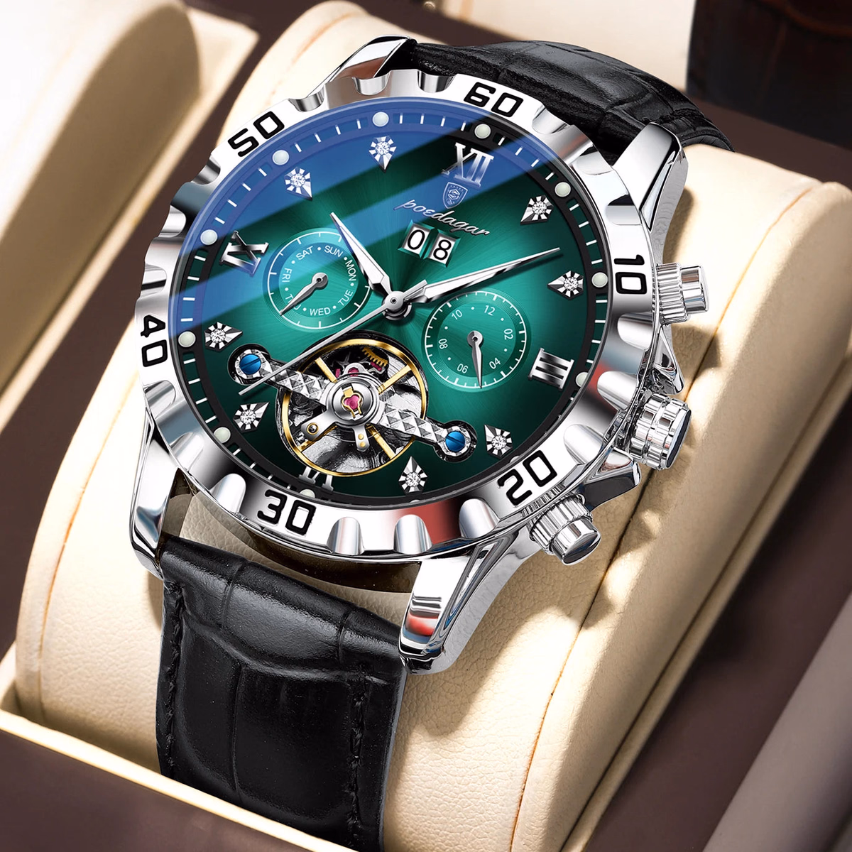 Poedagar Luxury Automatic Tourbillon Watch — image 10