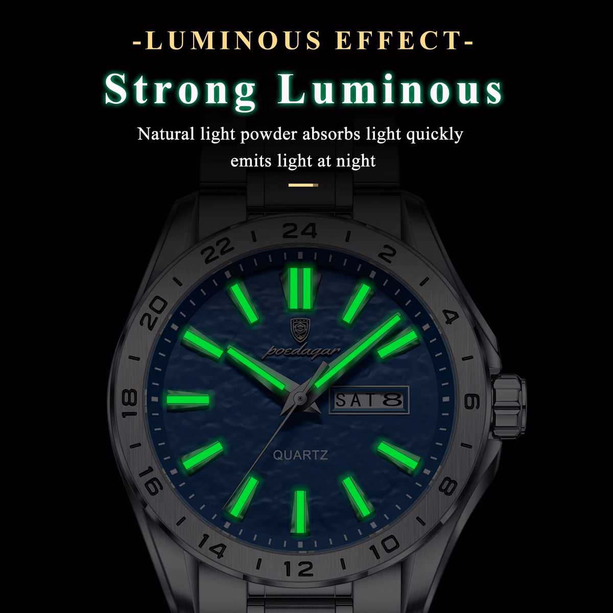 Poedagar Men's Dual Calendar Luminous Watch — image 3