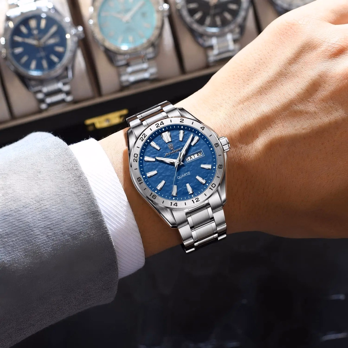 Poedagar Men's Dual Calendar Luminous Watch — image 6