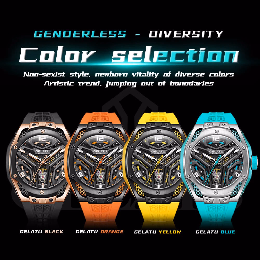 Gelatu 6007 Luxury Skeleton Sport Watch — image 6