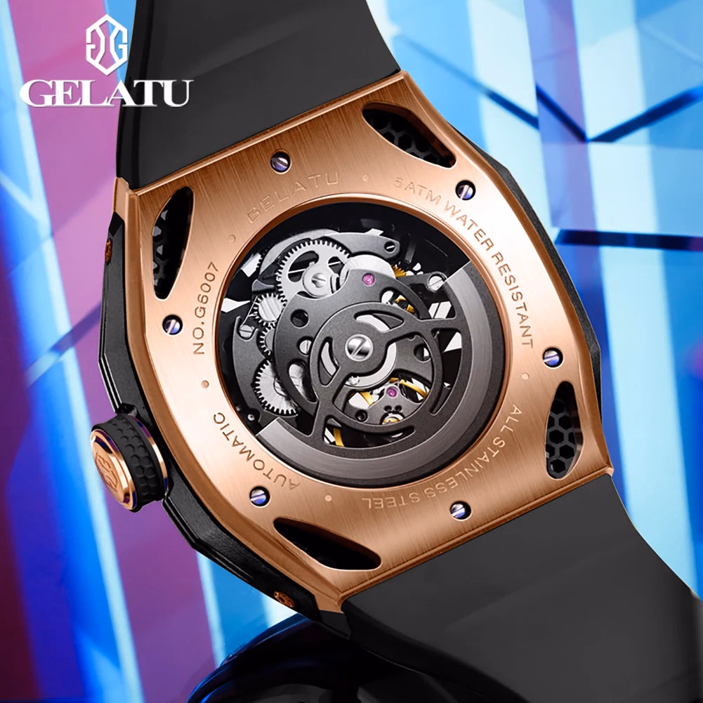 Gelatu 6007 Luxury Skeleton Sport Watch — image 4