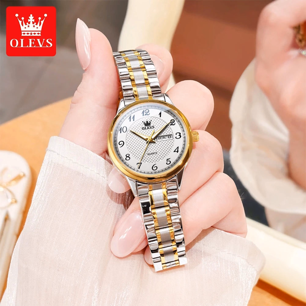 OLEVS Luxury Stainless Steel Quartz Watch