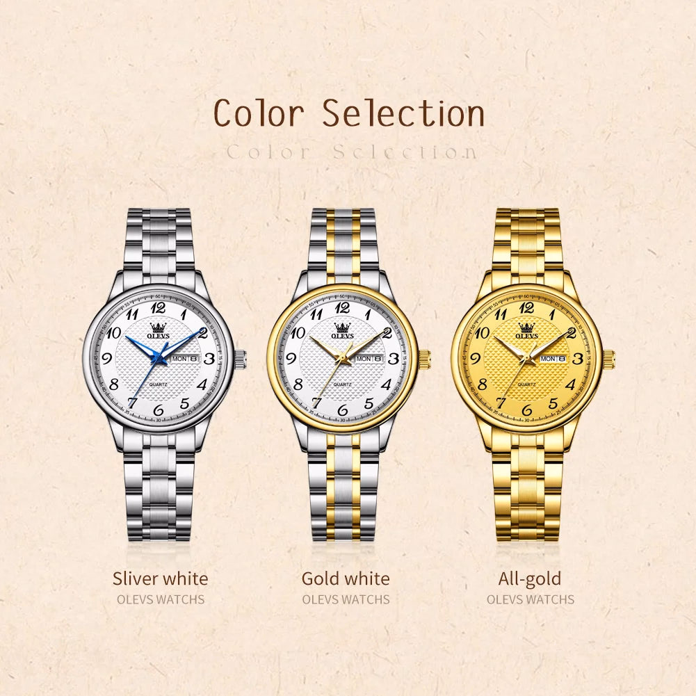OLEVS Luxury Stainless Steel Quartz Watch — image 4