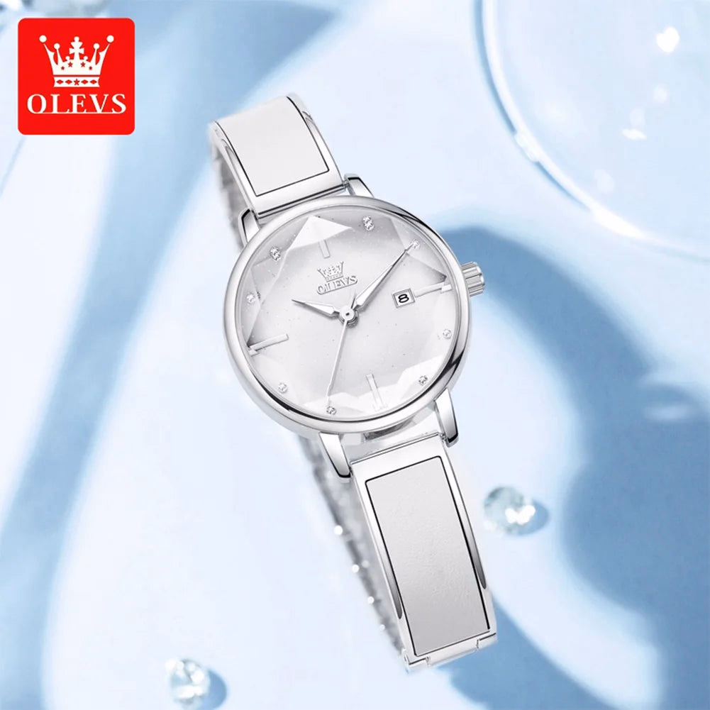OLEVS Luxury Ladies Diamond Stainless Steel Watch