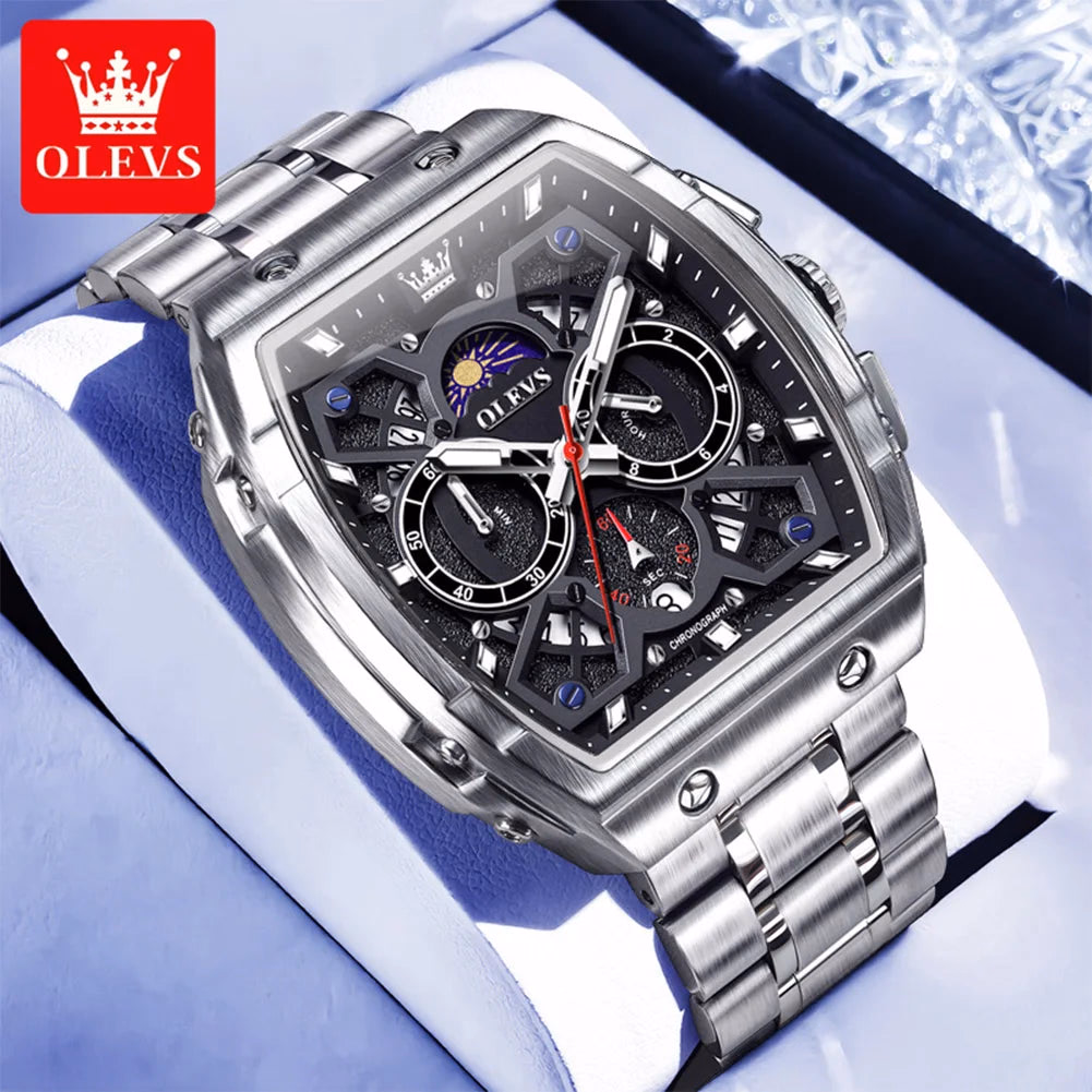 Olevs Stainless Steel Moon Phase Watch — image 2
