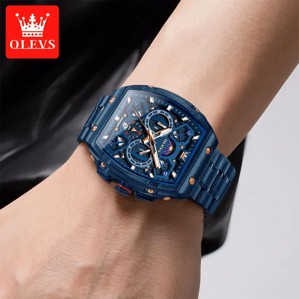 Olevs Stainless Steel Moon Phase Watch — image 3