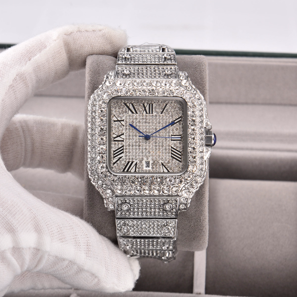Luxury Square Diamond Watches for Men — image 2