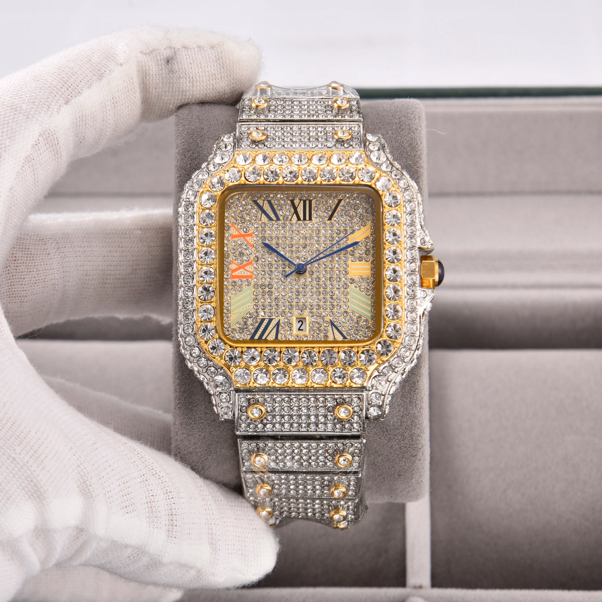 Luxury Square Diamond Watches for Men — image 5