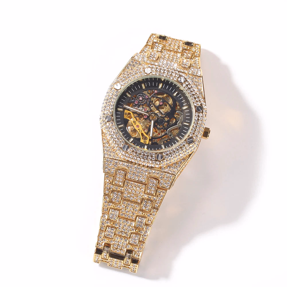 Black Gold Iced Out Mechanical Watches — image 8