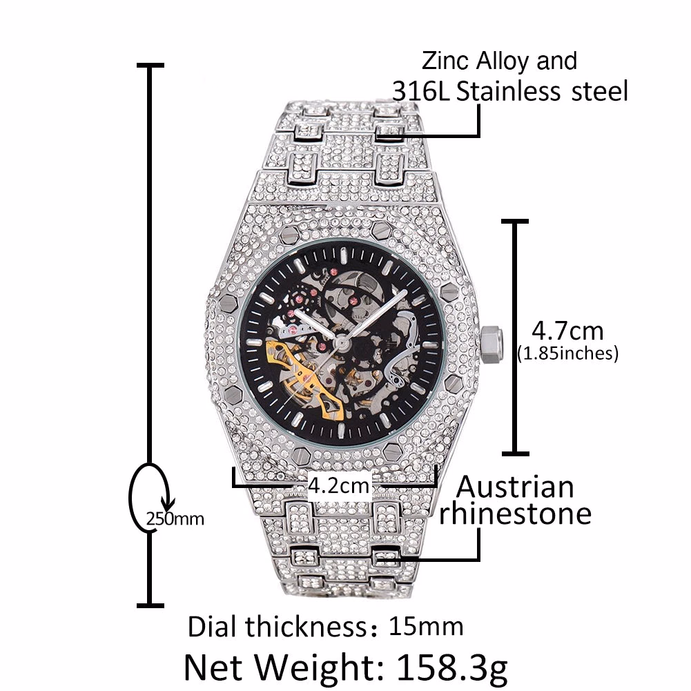 Black Gold Iced Out Mechanical Watches — image 6