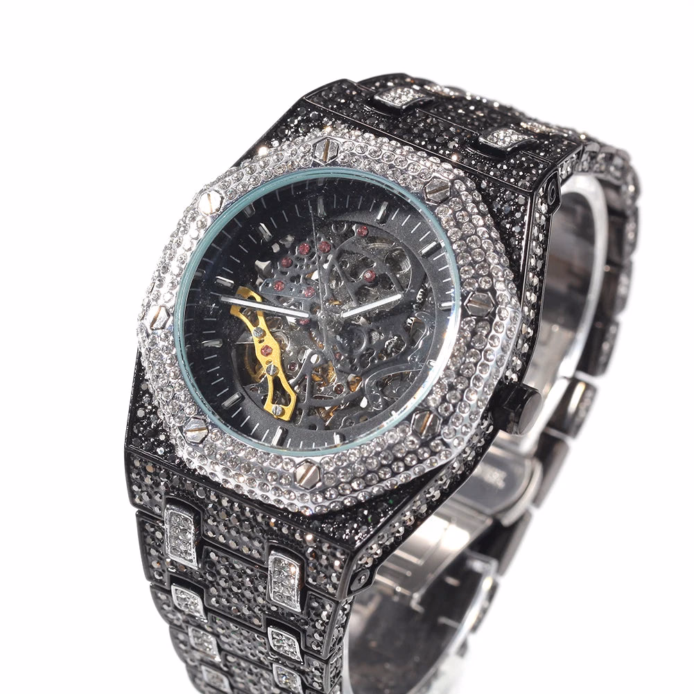 Black Gold Iced Out Mechanical Watches — image 2