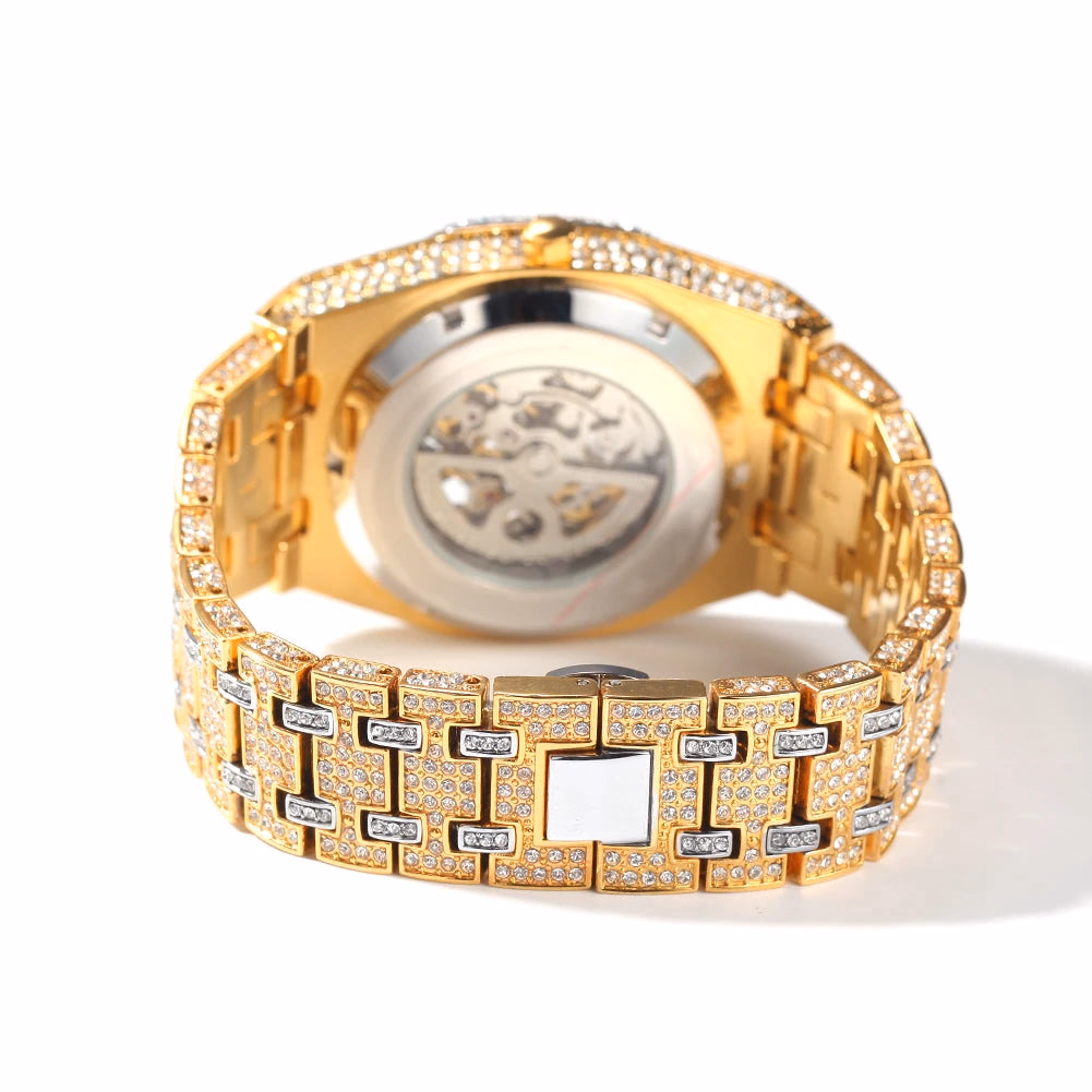 Black Gold Iced Out Mechanical Watches — image 4